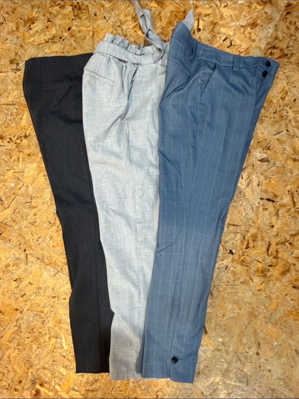 Reitmens Bundle Three-Pair Dress Pants Set — Black, Light Gray, and Blue